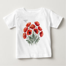 ポピー威厳がある開花-パーソナライズされた誕生日プレゼント ベビーTシャツ