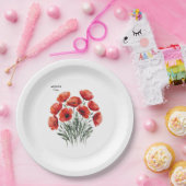 ポピー威厳がある開花-パーソナライズされた誕生日プレゼント ペーパープレート (パーティー)