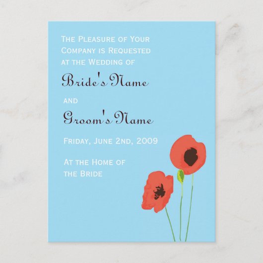 ポピー招待状 インビテーションポストカード (正面)