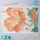 ポピー日本のデコップデカップデカップレッドオレンジ 薄葉紙 (クラフト)