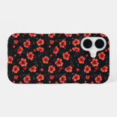 ポピー柄 iPhone 16ケース (裏面横)