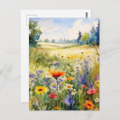 ポピー横向きポストカード ポストカード (正面/裏面)