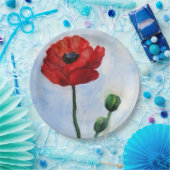 ポピー水カラーカスタム紙プレート9 in ペーパープレート (パーティー)