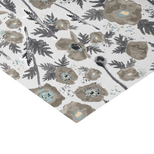 ポピー水彩フローラルパターンギフト 薄葉紙