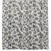 ポピー水彩フローラルパターン シャワーカーテン (正面)