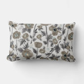 ポピー水彩フローラルパターン ランバークッション (正面)