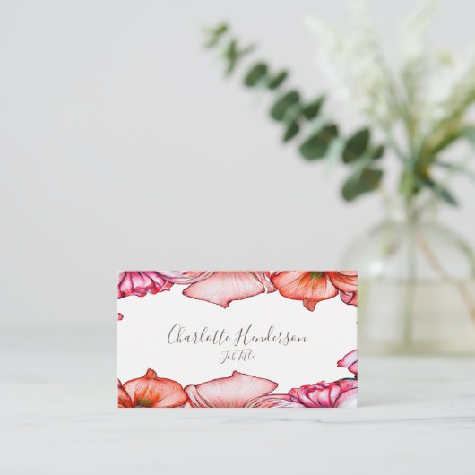 ポピー水彩名刺 名刺 (スタンド正面)