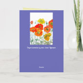 ポピー水彩花フローラ母の日カード カード (裏面)