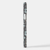 ポピー灰色ブルーブラックウォーター色の花iPhone iPhoneケース (右側面)