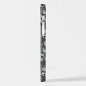 ポピー灰色ブルーブラックウォーター色の花iPhone iPhoneケース (左側面)