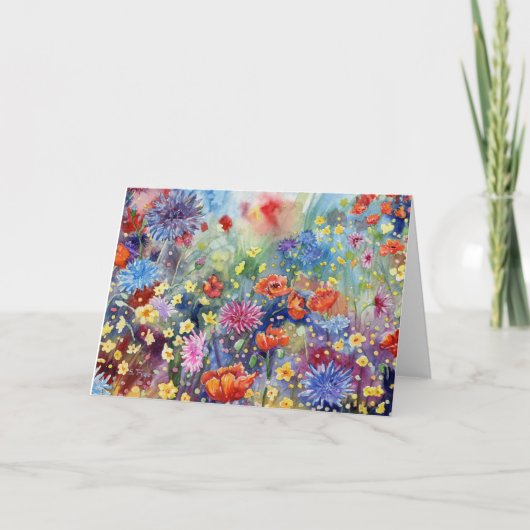 "ポピー牧草地"ノテ空白のカード サンキューカード (正面)