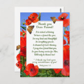 ポピー畑ありがとうクリスチャンの友人 ポストカード (正面/裏面)