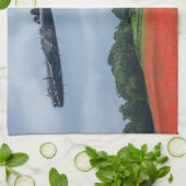 ポピー畑の上のランカスター爆撃機 キッチンタオル (折り畳み)