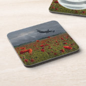 ポピー畑の上のランカスター爆撃機 コースター (左側)