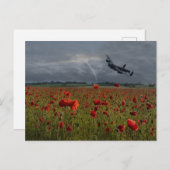 ポピー畑の上のランカスター爆撃機 ポストカード (正面/裏面)