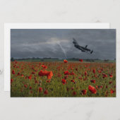 ポピー畑の上のランカスター爆撃機 便箋 (正面/裏面)