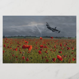 ポピー畑の上のランカスター爆撃機 便箋