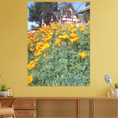 ポピー畑の夢コテージ キャンバスプリント (インサイチュ (リビング))