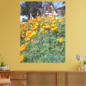 ポピー畑の夢コテージ キャンバスプリント (インサイチュ (リビング))