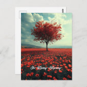 ポピー畑の孤独な木 ポストカード (正面/裏面)