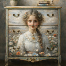 ポピー畑の少女のデコパージュ