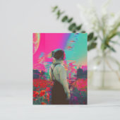 ポピー畑の輝く宇宙飛行士夫人 ポストカード (スタンド正面)