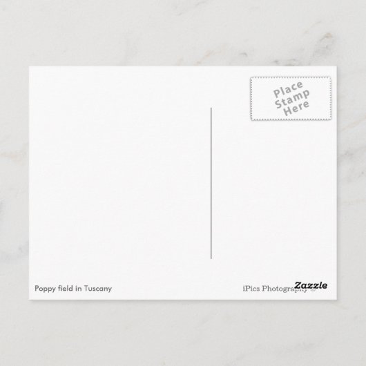 ポピー畑の黒いエッジのはがきにポピー ポストカード (裏面)
