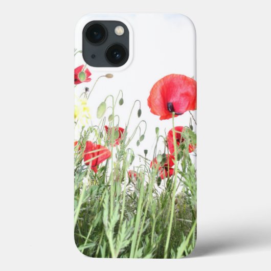ポピー畑フラワーサン自然開花ハート Case-Mate iPhoneケース (裏面)