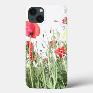 ポピー畑フラワーサン自然開花ハート iPhone 13ケース