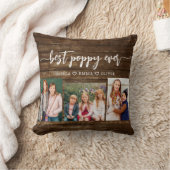 ポピー祖父の孫ウッドフォトコラージュ クッション (ブランケット)