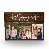 ポピー祖父の孫ウッドフォトコラージュ フォトブロック (正面)