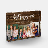 ポピー祖父の孫ウッドフォトコラージュ フォトブロック (左)