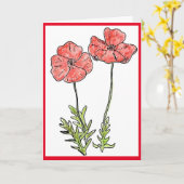ポピー空白のカード カード (黄色い花)