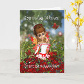 ポピー素晴らしメード付き孫娘誕生日カード カード (黄色い花)