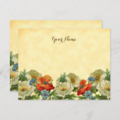 ポピー素朴スとコーンフラワー編集可能ノートカード ノートカード (正面/裏面)