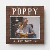 ポピー素朴パーソナライズされたグランドパ写真 フォトプラーク (正面)