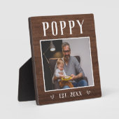ポピー素朴パーソナライズされたグランドパ写真 フォトプラーク (正面)
