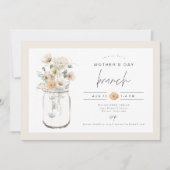 ポピー素朴ワイルドフラワーメイソンの母の日 招待状 (正面)