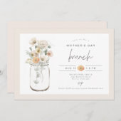 ポピー素朴ワイルドフラワーメイソンの母の日 招待状 (正面/裏面)