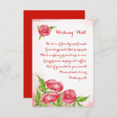 ポピー結婚の水彩願い井戸カード エンクロージャーカード (正面/裏面)