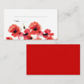 ポピー結婚フラワーズエスコートカード プレイスカード (正面/裏面)