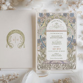 ポピー結婚式招待状アールヌーボーバイミュシャ 招待状