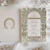 ポピー結婚式招待状アールヌーボーバイミュシャ 招待状