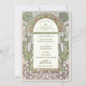 ポピー結婚式招待状アールヌーボーバイミュシャ 招待状 (正面)