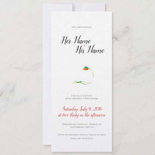 ポピー結婚式招待状 招待状 (裏面)