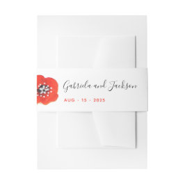 ポピー絵を描ドレッドフラワー 招待状ベリーバンド