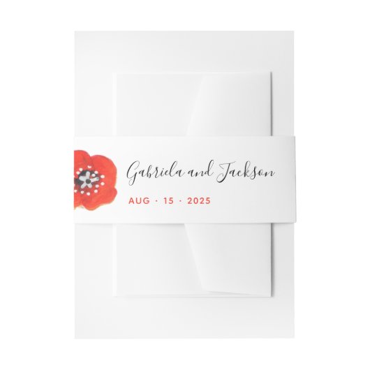 ポピー絵を描ドレッドフラワー 招待状ベリーバンド (正面例)