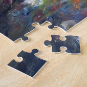 ポピー絵を描フィールドにパラソルを持つ白猫 ジグソーパズル (側面)