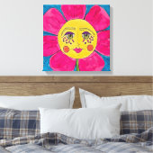 ポピー絵を描フラワーガールキャンバスアート キャンバスプリント (インサイチュ (寝室))