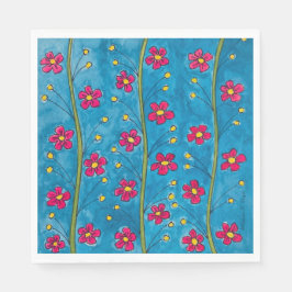 ポピー絵を描咲きパーティーナプキン スタンダードランチョンナプキン